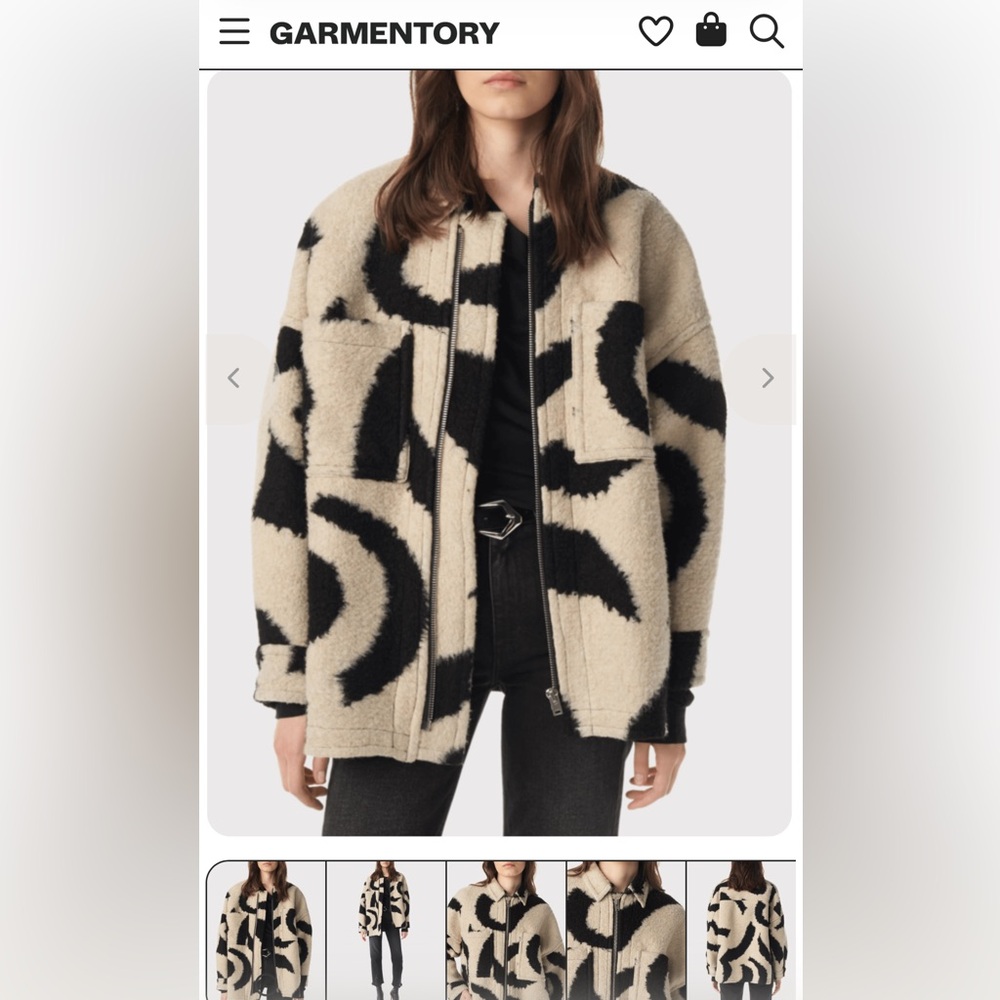 IRO black and ivory jacket retail $495 “mofu” excellent condition size 32